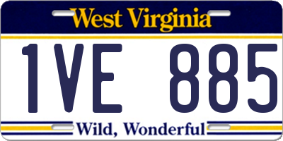 WV license plate 1VE885