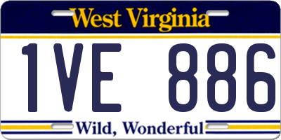 WV license plate 1VE886