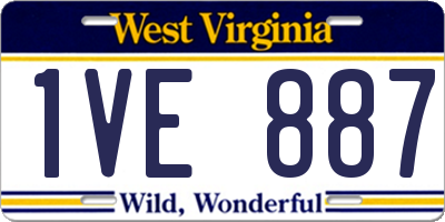 WV license plate 1VE887