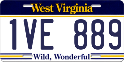 WV license plate 1VE889