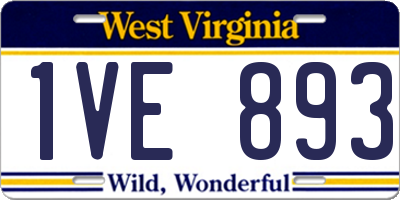 WV license plate 1VE893