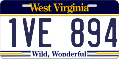 WV license plate 1VE894