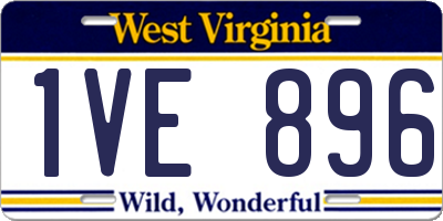 WV license plate 1VE896