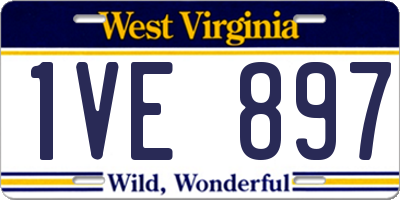 WV license plate 1VE897