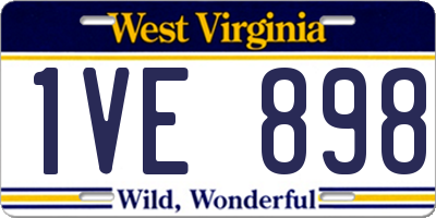 WV license plate 1VE898