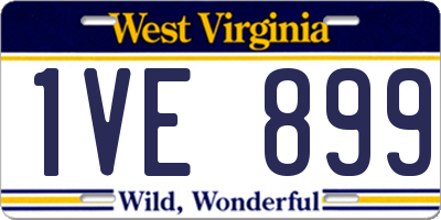 WV license plate 1VE899