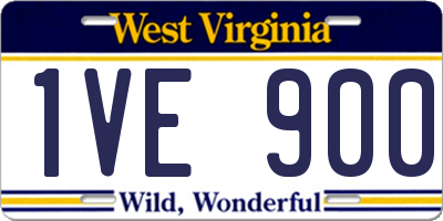 WV license plate 1VE900