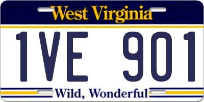 WV license plate 1VE901