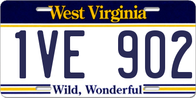 WV license plate 1VE902