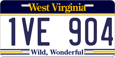 WV license plate 1VE904