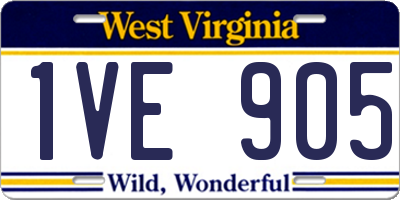 WV license plate 1VE905