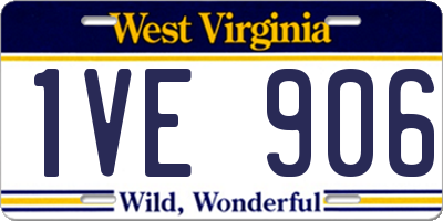 WV license plate 1VE906