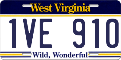 WV license plate 1VE910