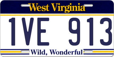 WV license plate 1VE913