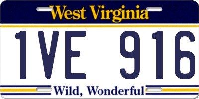 WV license plate 1VE916