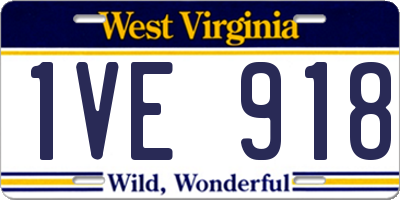 WV license plate 1VE918