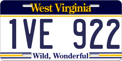 WV license plate 1VE922
