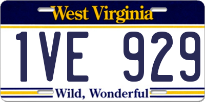 WV license plate 1VE929