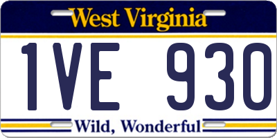 WV license plate 1VE930