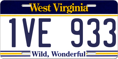 WV license plate 1VE933