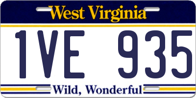 WV license plate 1VE935
