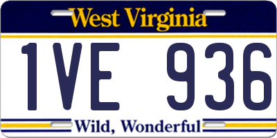 WV license plate 1VE936