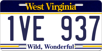 WV license plate 1VE937
