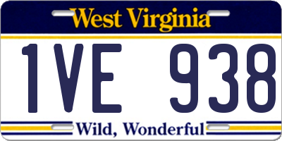 WV license plate 1VE938