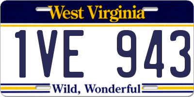 WV license plate 1VE943