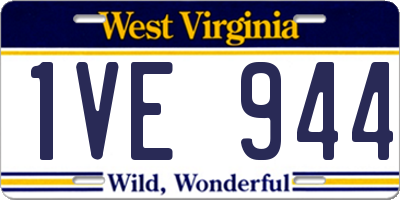 WV license plate 1VE944