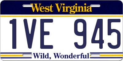 WV license plate 1VE945