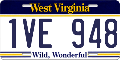 WV license plate 1VE948