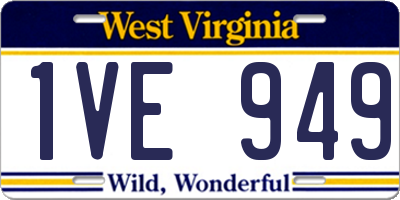 WV license plate 1VE949