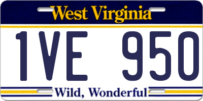 WV license plate 1VE950