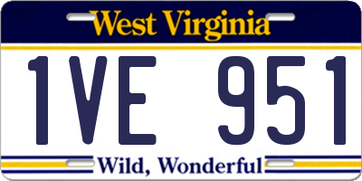 WV license plate 1VE951