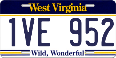 WV license plate 1VE952