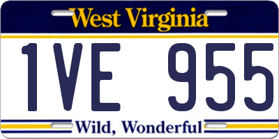WV license plate 1VE955