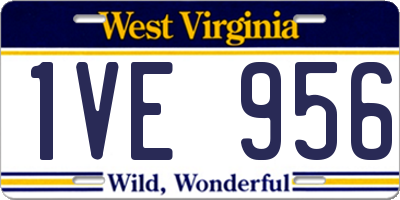 WV license plate 1VE956