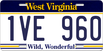 WV license plate 1VE960