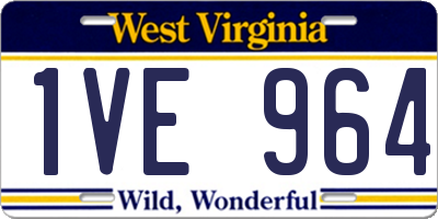 WV license plate 1VE964