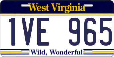 WV license plate 1VE965