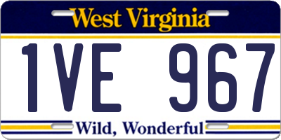 WV license plate 1VE967