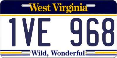 WV license plate 1VE968