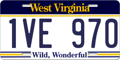 WV license plate 1VE970