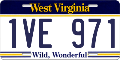 WV license plate 1VE971