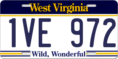 WV license plate 1VE972