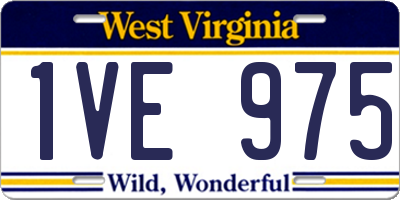 WV license plate 1VE975
