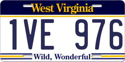 WV license plate 1VE976