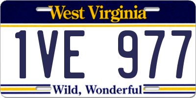 WV license plate 1VE977