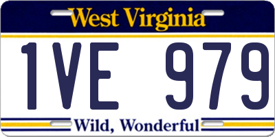 WV license plate 1VE979